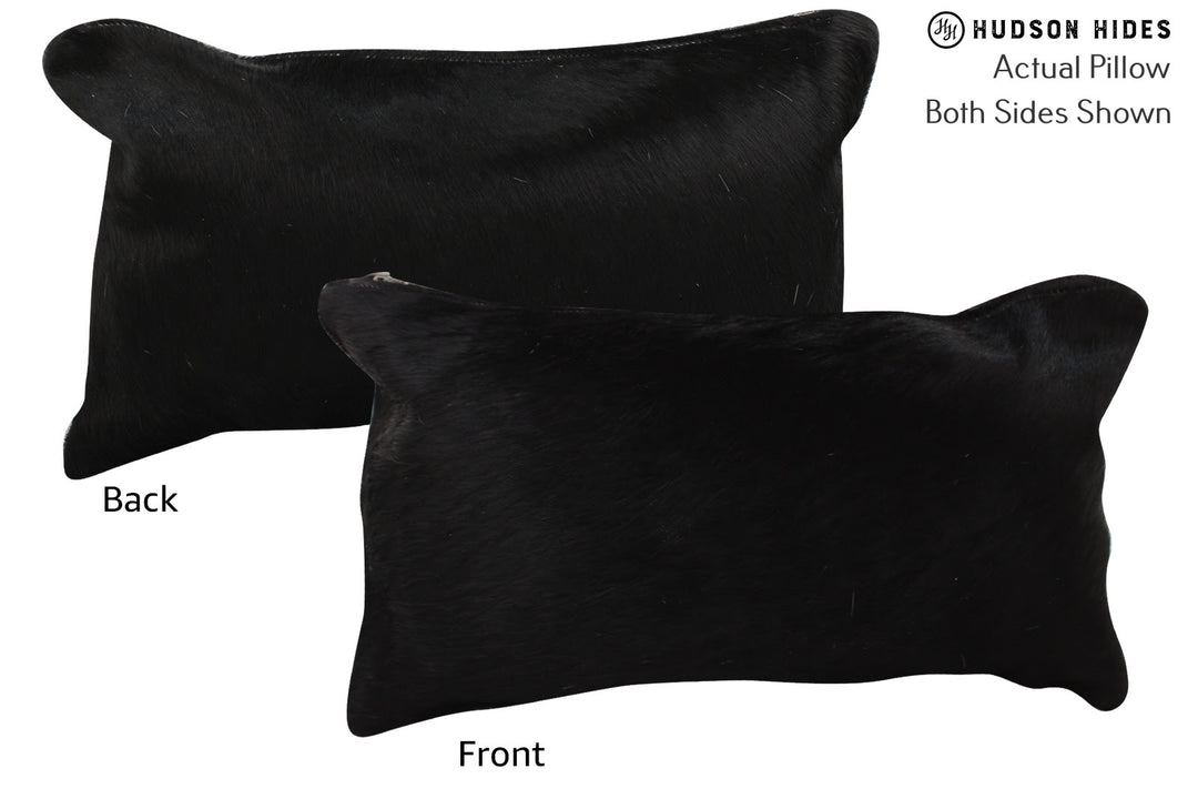 Solid Black Pillow 12"x22"#73280 by Hudson Hides
