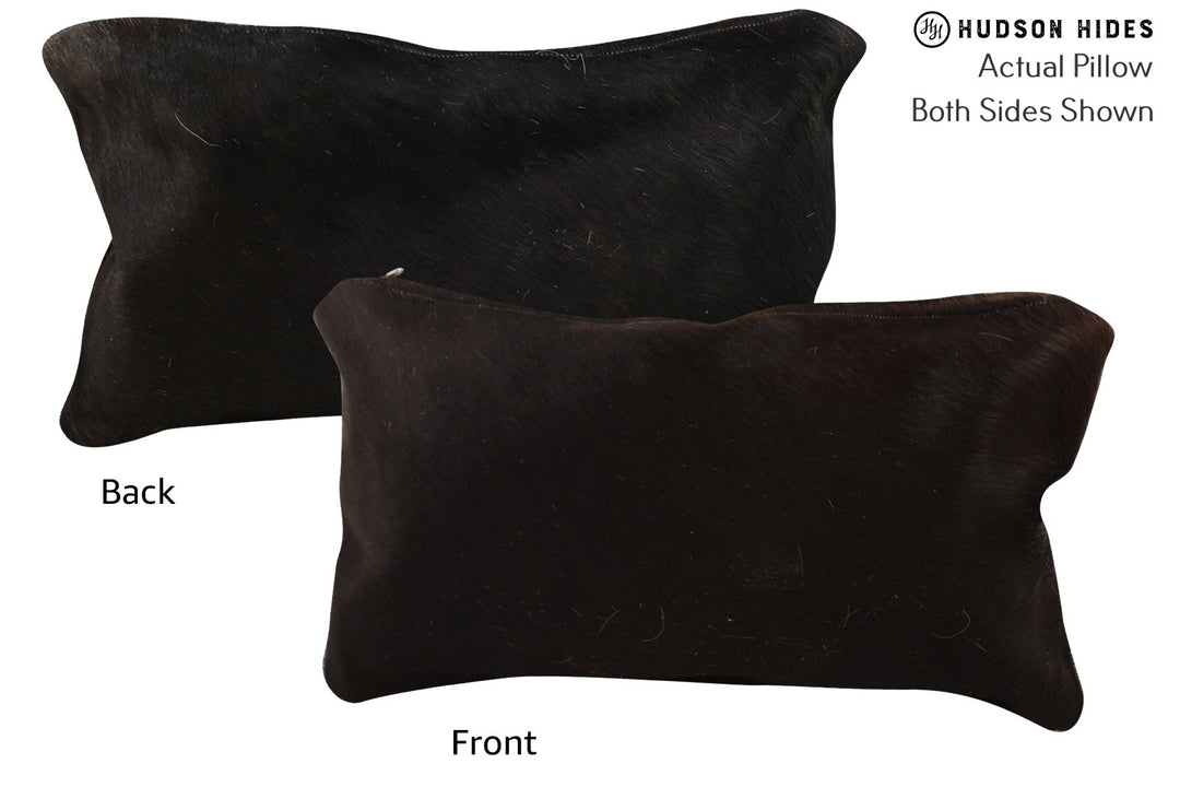 Solid Black Pillow 12"x22"#73283 by Hudson Hides
