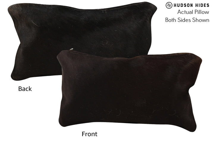 Solid Black 12"x22" Brazilian Cowhide Pillow #73283 by Hudson Hides