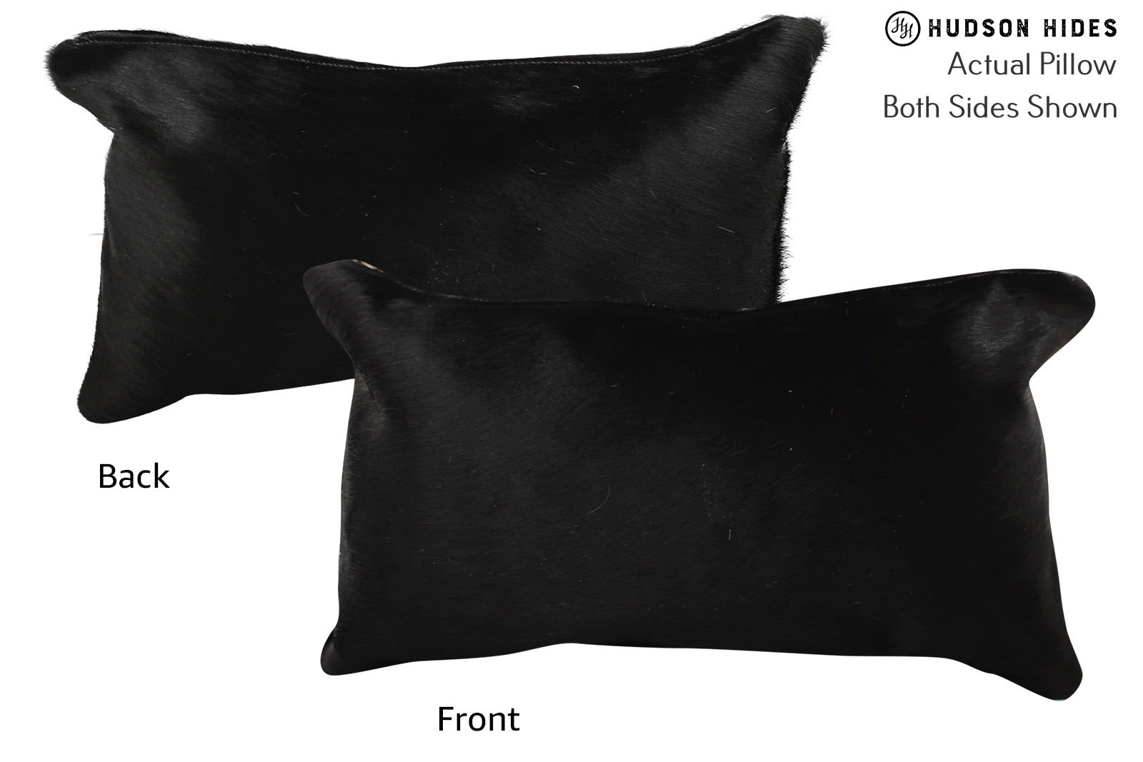 Solid Black Cowhide Pillow #73288