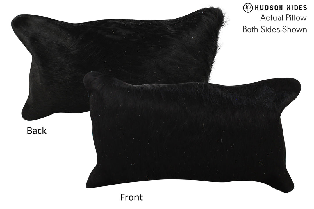 Solid Black Pillow 12"x22"#73291 by Hudson Hides