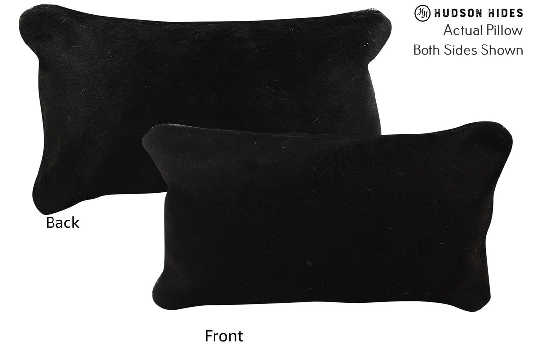 Solid Black Pillow 12"x22"#73301 by Hudson Hides