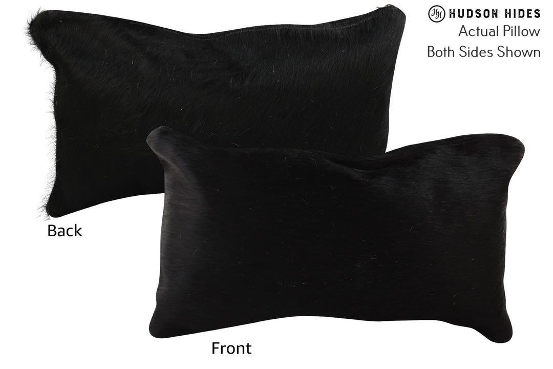 Solid Black Pillow 12"x22"#73305 by Hudson Hides