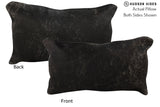 Solid Black 12"x22" Brazilian Cowhide Pillow #73350 by Hudson Hides