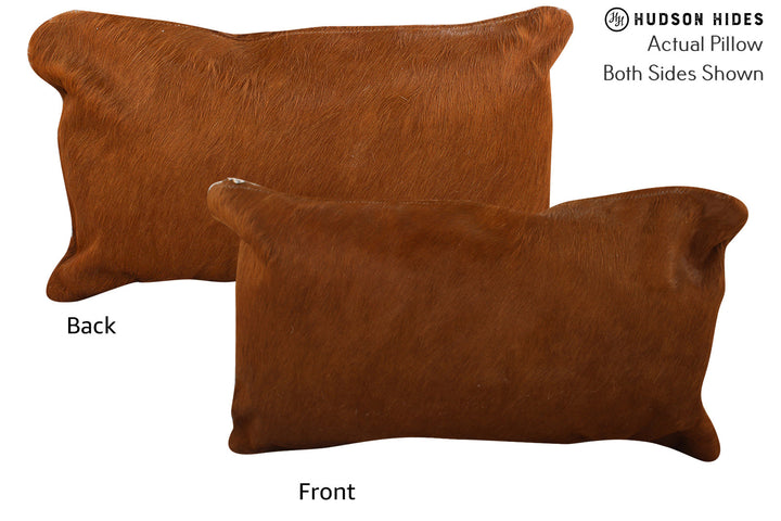 Solid Brown 12"x22" Brazilian Cowhide Pillow #73385 by Hudson Hides