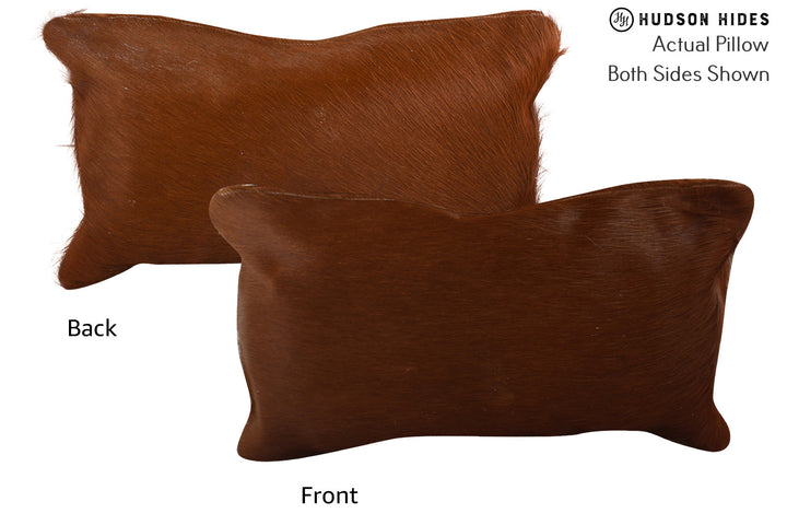 Solid Brown 12"x22" Brazilian Cowhide Pillow #73387 by Hudson Hides
