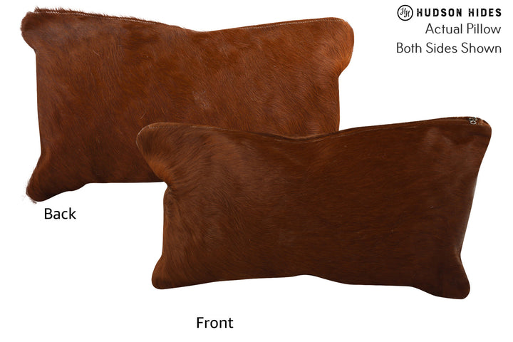 Solid Brown 12"x22" Brazilian Cowhide Pillow #73393 by Hudson Hides