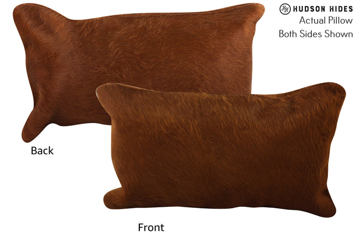 Solid Brown 12"x22" Brazilian Cowhide Pillow #73517 by Hudson Hides