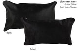 Solid Black 12"x22" Brazilian Cowhide Pillow #73628 by Hudson Hides