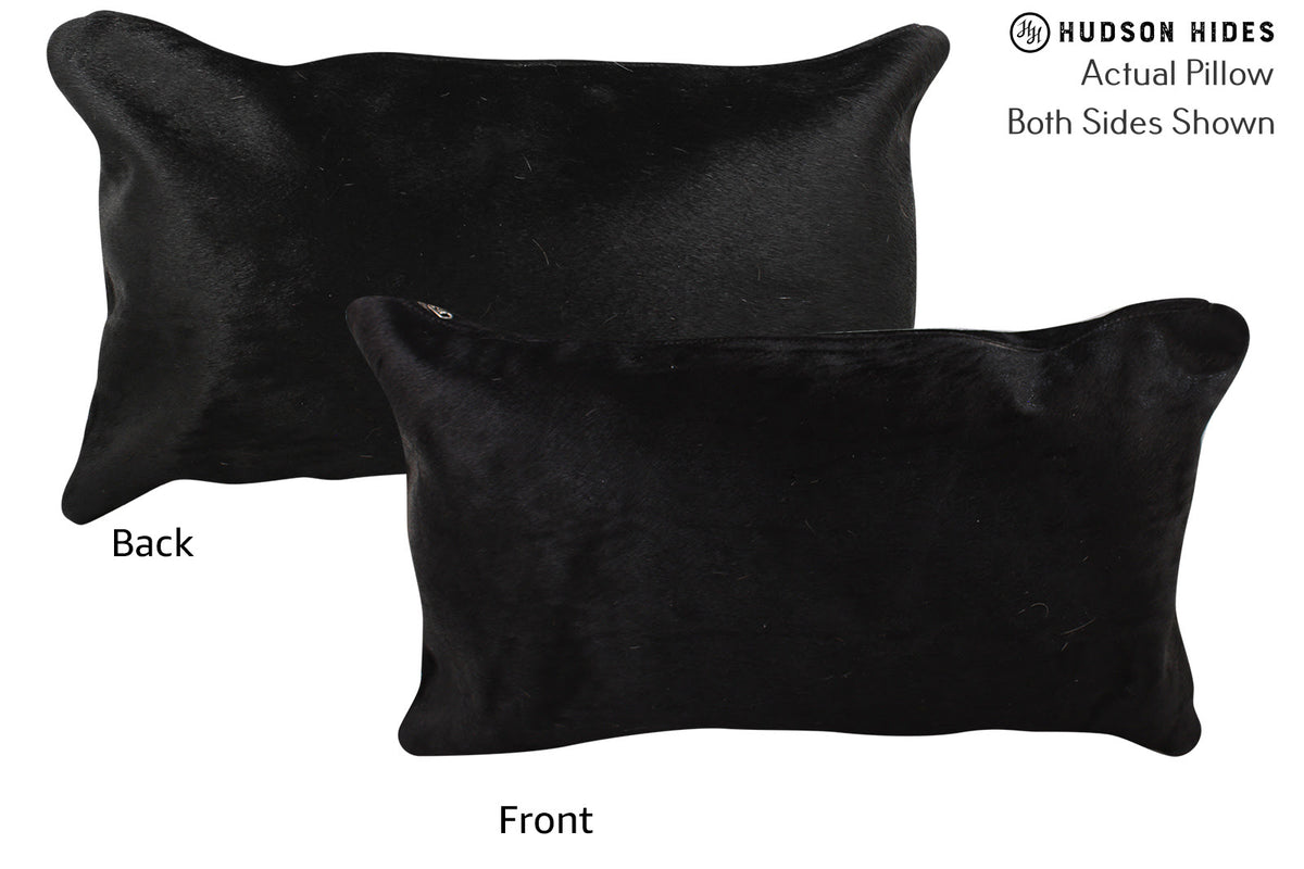 Solid Black Cowhide Pillow #73628
