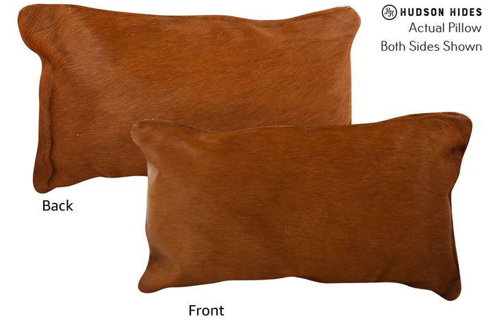 Solid Brown 12"x22" Brazilian Cowhide Pillow #73646 by Hudson Hides
