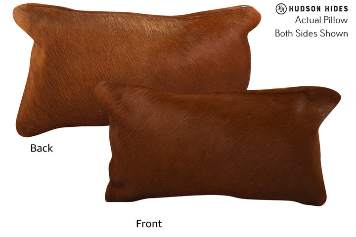 Solid Brown 12"x22" Brazilian Cowhide Pillow #73652 by Hudson Hides