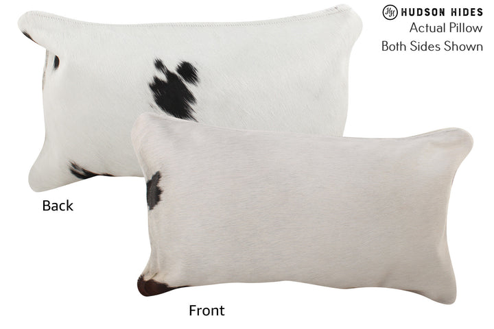 Black and White 12"x22" Brazilian Cowhide Pillow #73660 by Hudson Hides