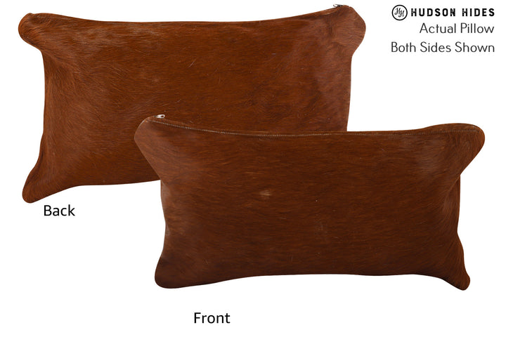 Solid Brown 12"x22" Brazilian Cowhide Pillow #73670 by Hudson Hides
