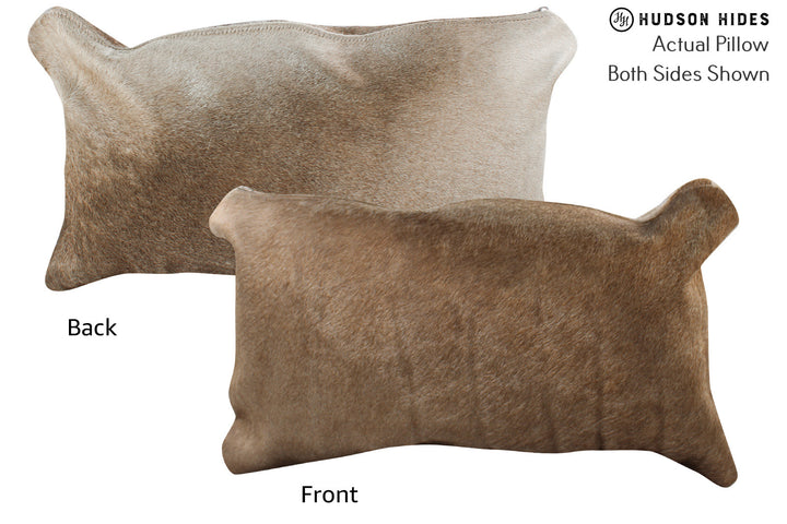 Grey with Beige 12"x22" Brazilian Cowhide Pillow #73737 by Hudson Hides