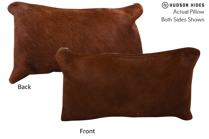 Solid Brown 12"x22" Brazilian Cowhide Pillow #73744 by Hudson Hides