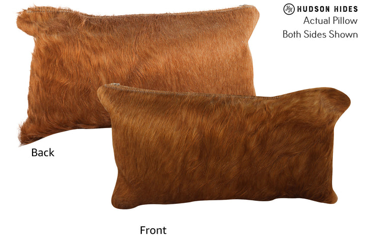 Solid Brown 12"x22" Brazilian Cowhide Pillow #73770 by Hudson Hides