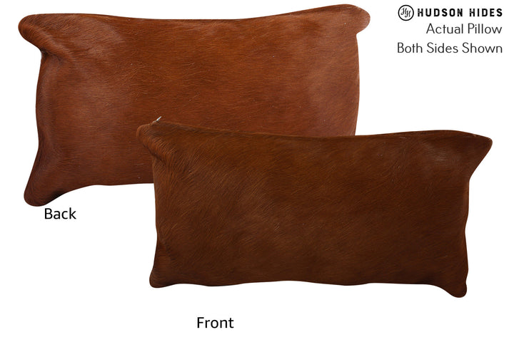Solid Brown 12"x22" Brazilian Cowhide Pillow #73777 by Hudson Hides