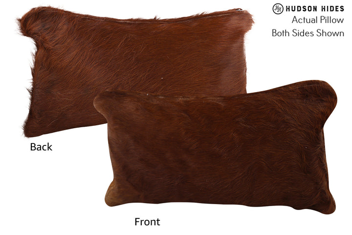 Solid Brown 12"x22" Brazilian Cowhide Pillow #73780 by Hudson Hides