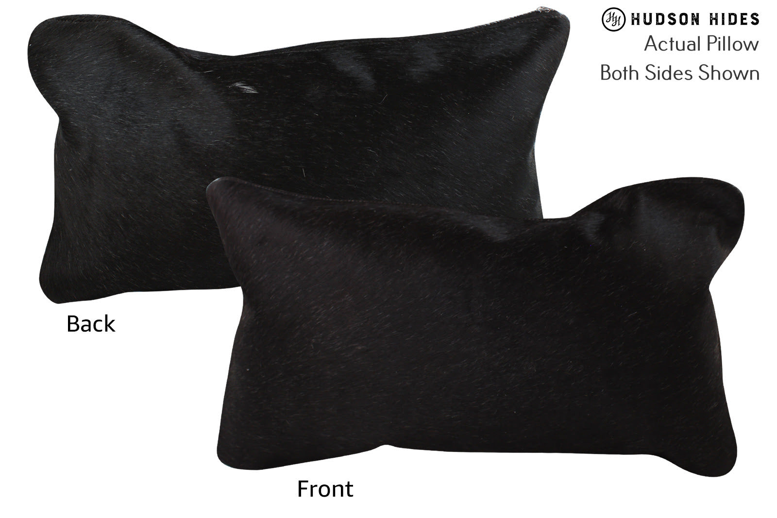 Solid Black Cowhide Pillow #73791