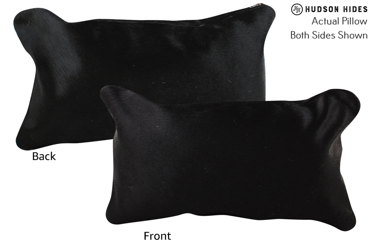 Solid Black Cowhide Pillow #73794