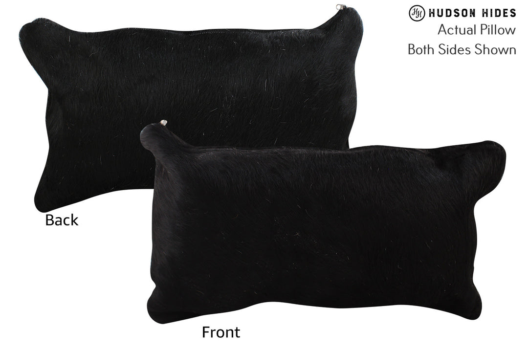 Solid Black Pillow 12"x22"#73796 by Hudson Hides