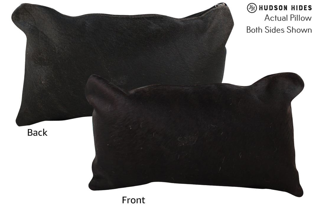 Solid Black Pillow 12"x22"#73801 by Hudson Hides