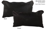 Solid Black 12"x22" Brazilian Cowhide Pillow #73801 by Hudson Hides