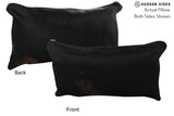 Solid Black 12"x22" Brazilian Cowhide Pillow #73804 by Hudson Hides