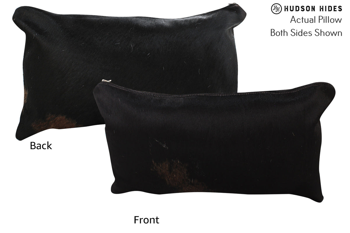 Solid Black Cowhide Pillow #73804