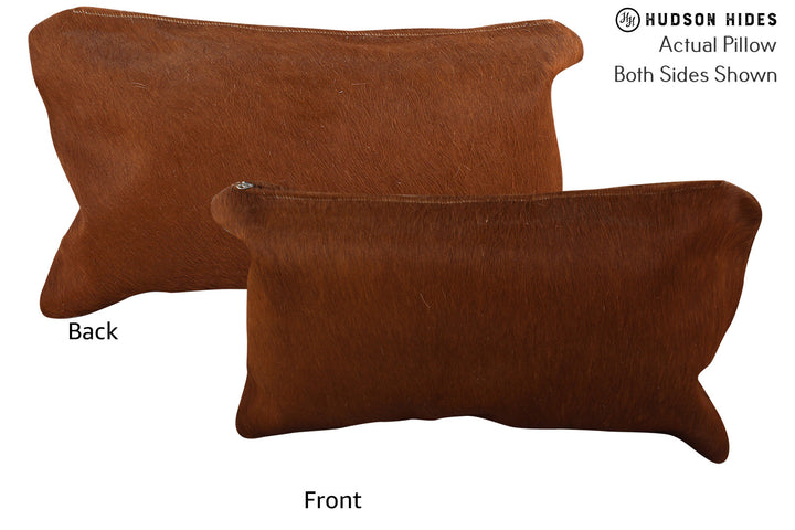Solid Brown 12"x22" Brazilian Cowhide Pillow #73815 by Hudson Hides