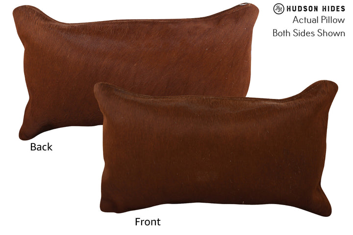 Solid Brown 12"x22" Brazilian Cowhide Pillow #73819 by Hudson Hides