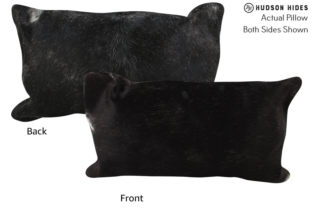 Solid Black Pillow 12"x22"#73821 by Hudson Hides