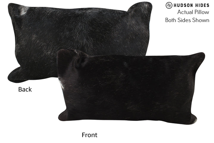 Solid Black 12"x22" Brazilian Cowhide Pillow #73821 by Hudson Hides