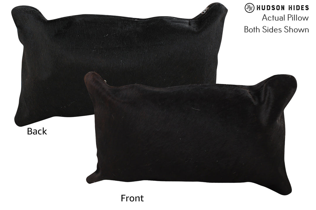 Solid Black Pillow 12"x22"#73827 by Hudson Hides