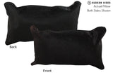 Solid Black 12"x22" Brazilian Cowhide Pillow #73827 by Hudson Hides
