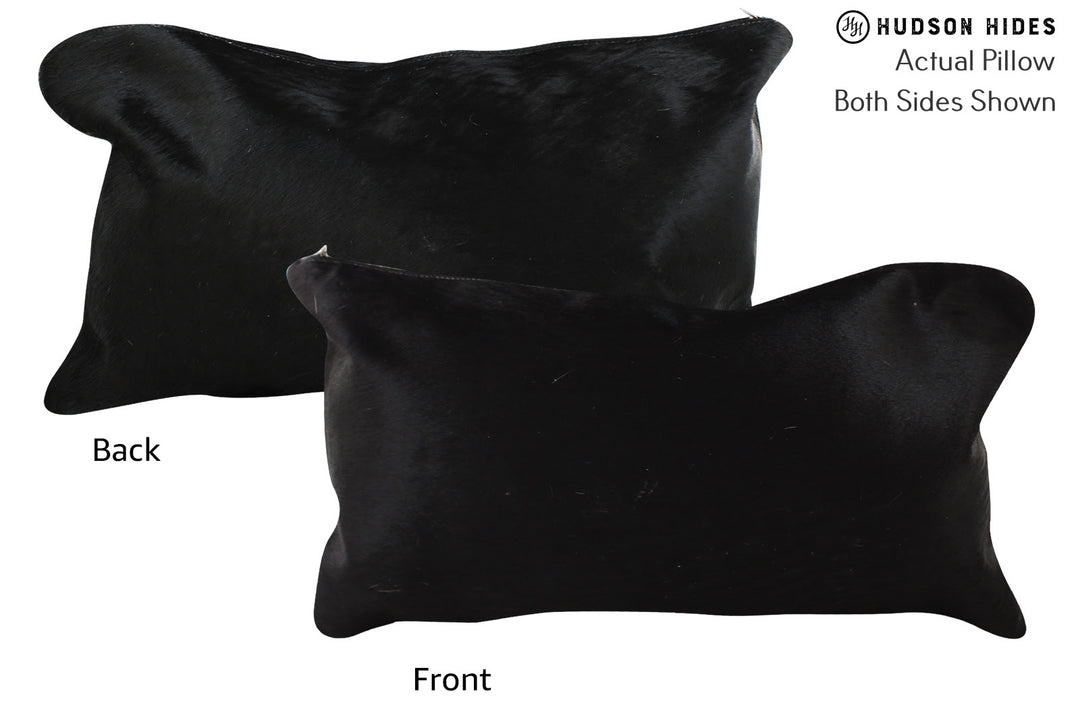 Solid Black Pillow 12"x22"#73829 by Hudson Hides