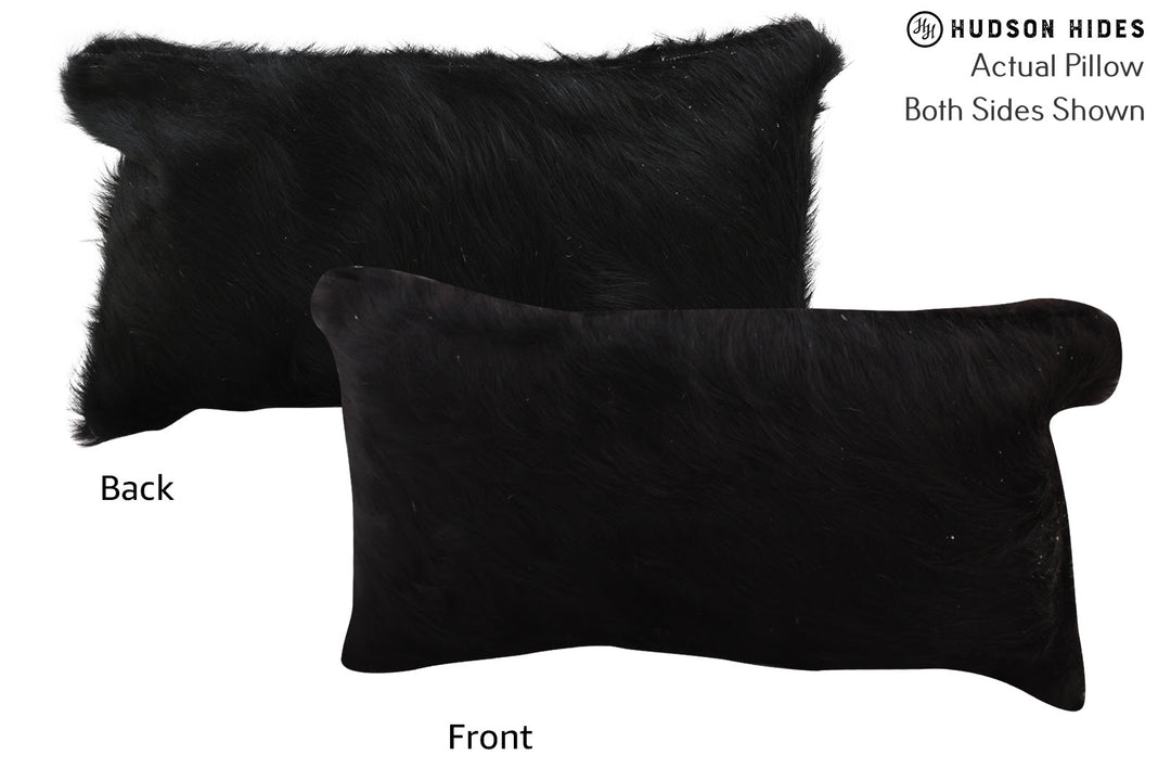 Solid Black Pillow 12"x22"#73831 by Hudson Hides