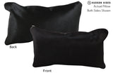 Solid Black 12"x22" Brazilian Cowhide Pillow #73834 by Hudson Hides