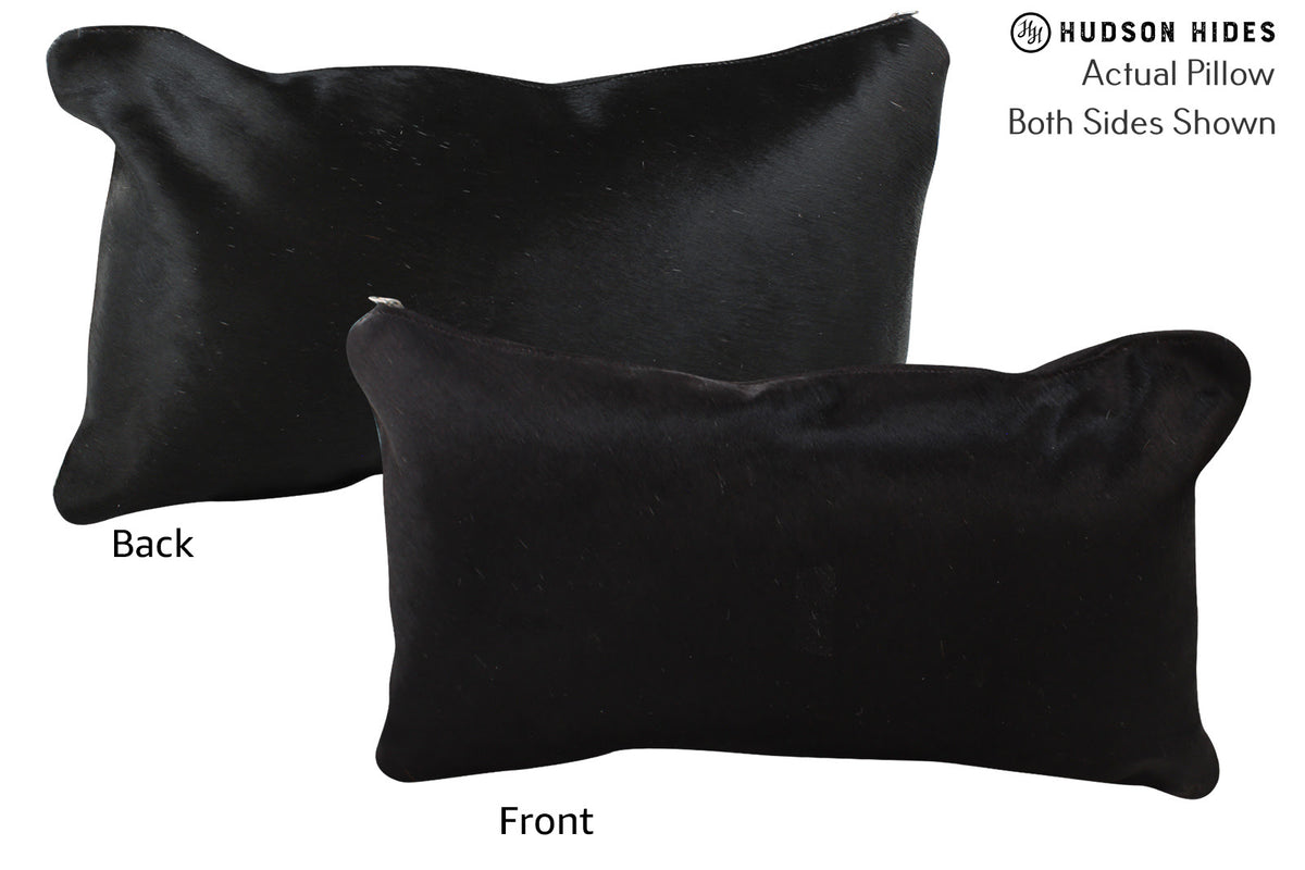 Solid Black Cowhide Pillow #73834