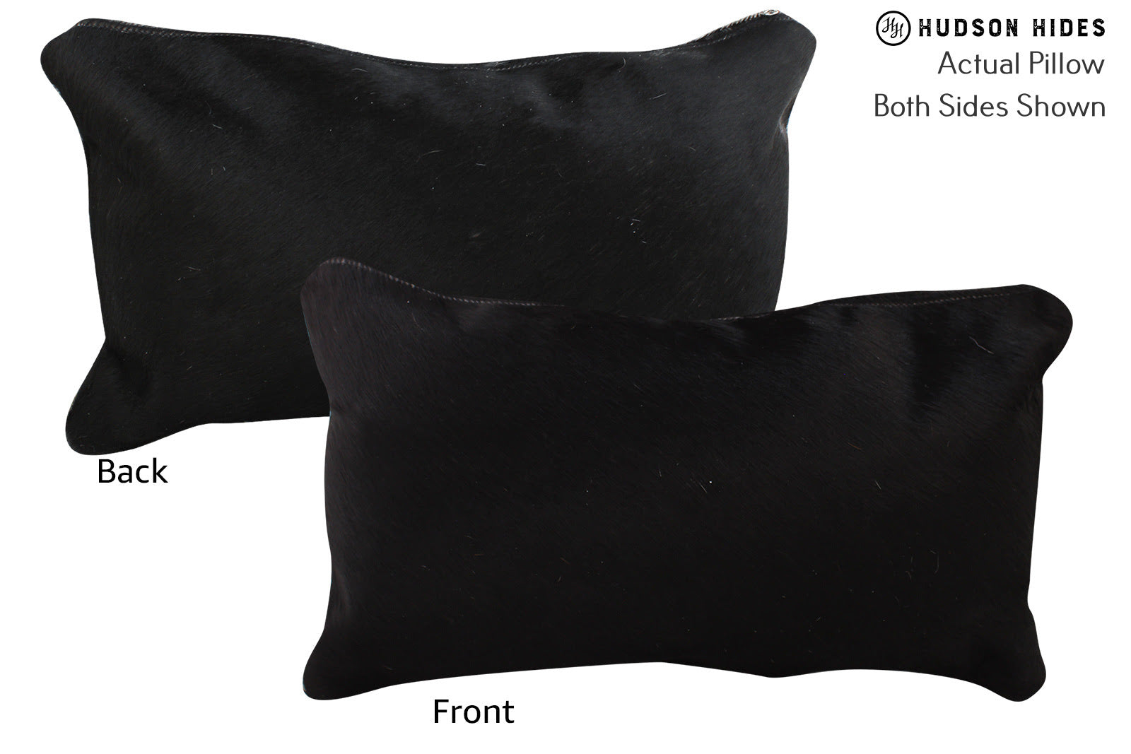 Solid Black Cowhide Pillow #73837