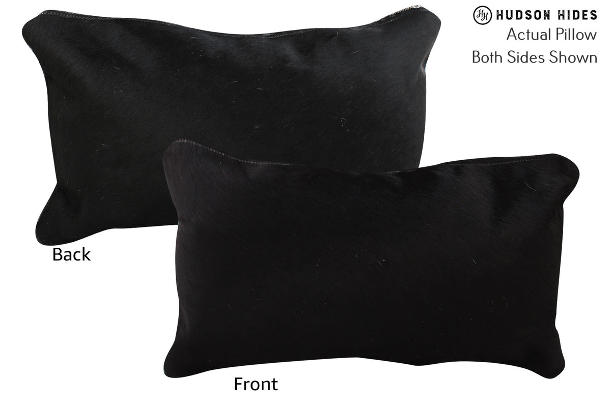 Solid Black Cowhide Pillow #73837
