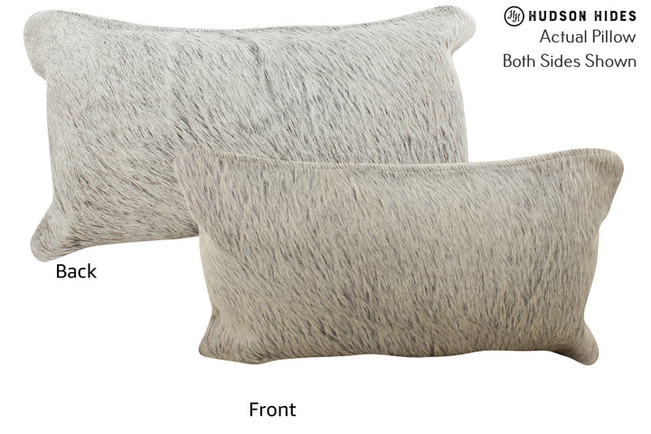 Salt and Pepper Black 12"x22" Brazilian Cowhide Pillow #73838 by Hudson Hides