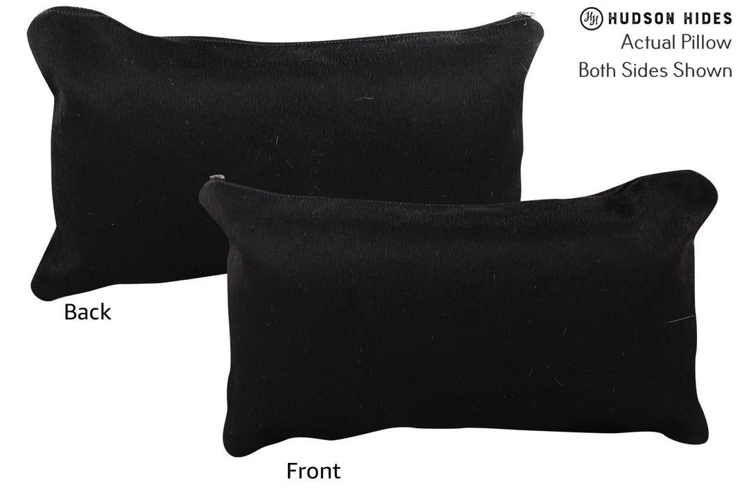 Solid Black Pillow 12"x22"#73852 by Hudson Hides