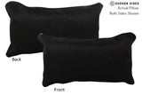 Solid Black 12"x22" Brazilian Cowhide Pillow #73852 by Hudson Hides