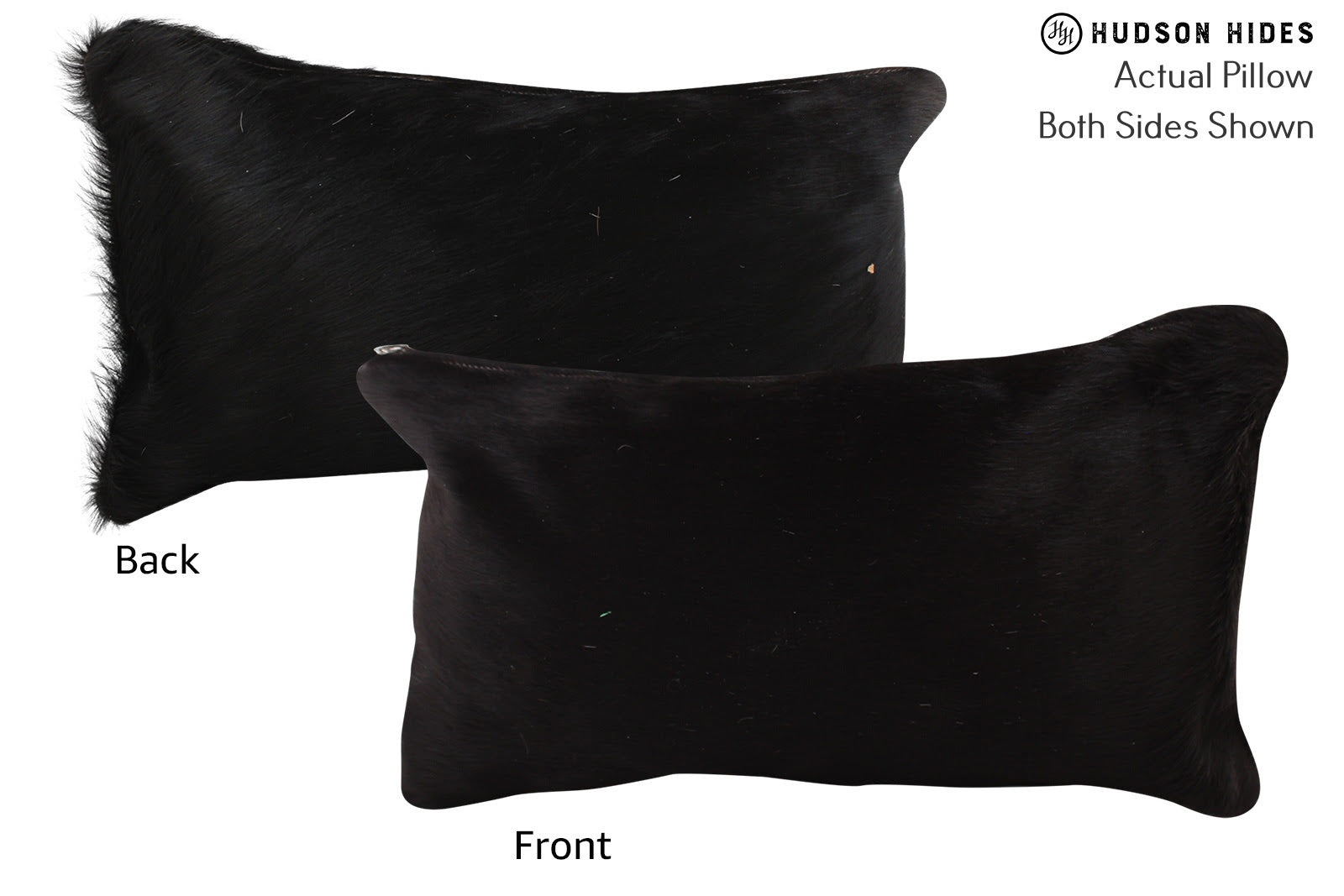 Solid Black Cowhide Pillow #73858