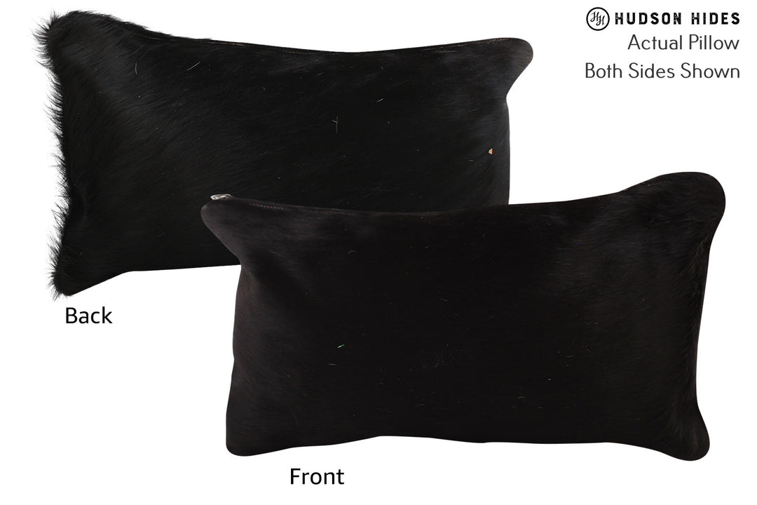 Solid Black Pillow 12"x22"#73858 by Hudson Hides