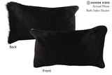 Solid Black 12"x22" Brazilian Cowhide Pillow #73858 by Hudson Hides