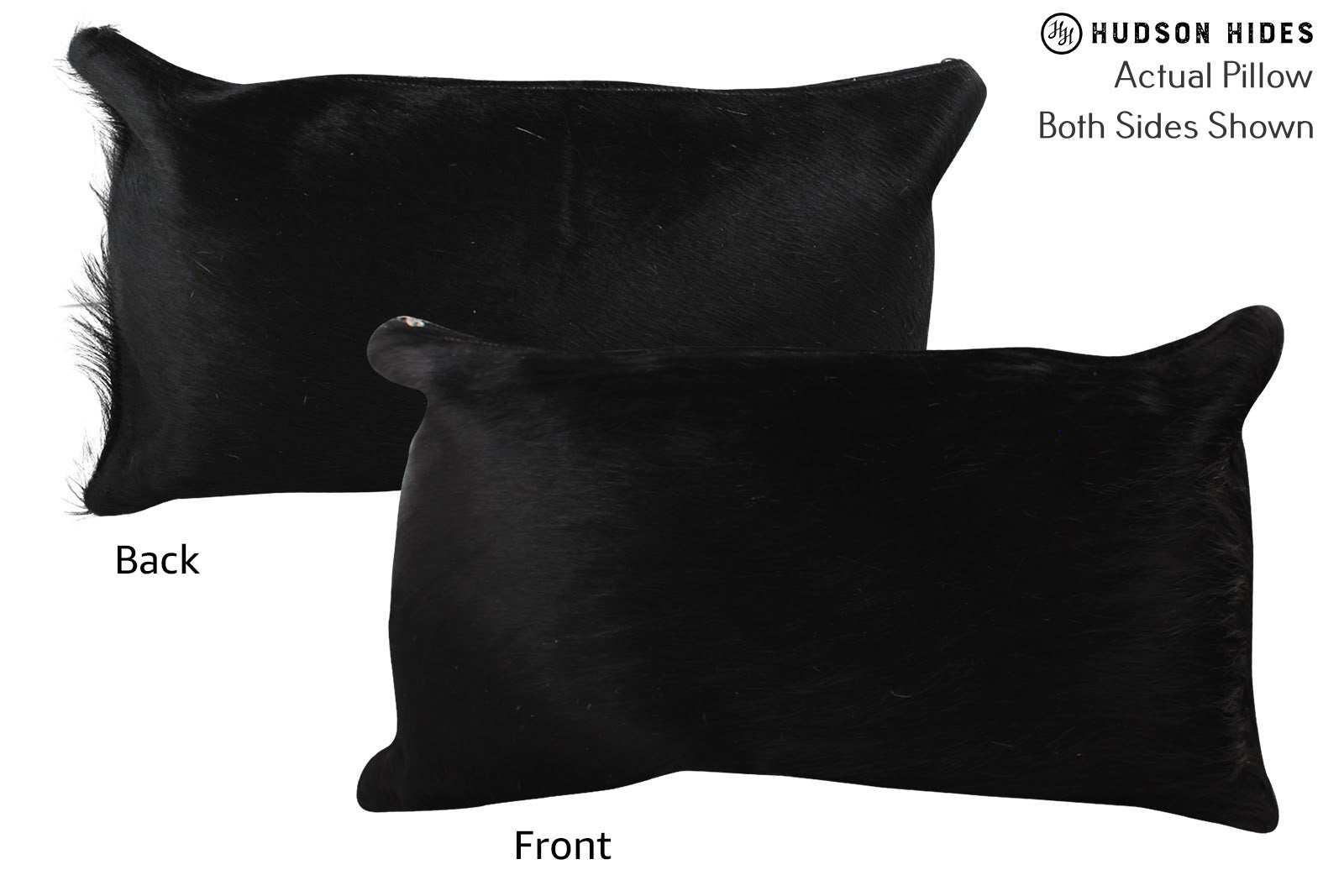 Solid Black Cowhide Pillow #73861