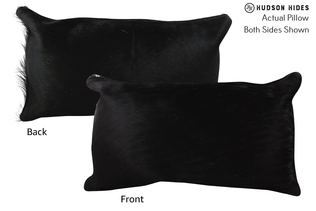 Solid Black Pillow 12"x22"#73861 by Hudson Hides